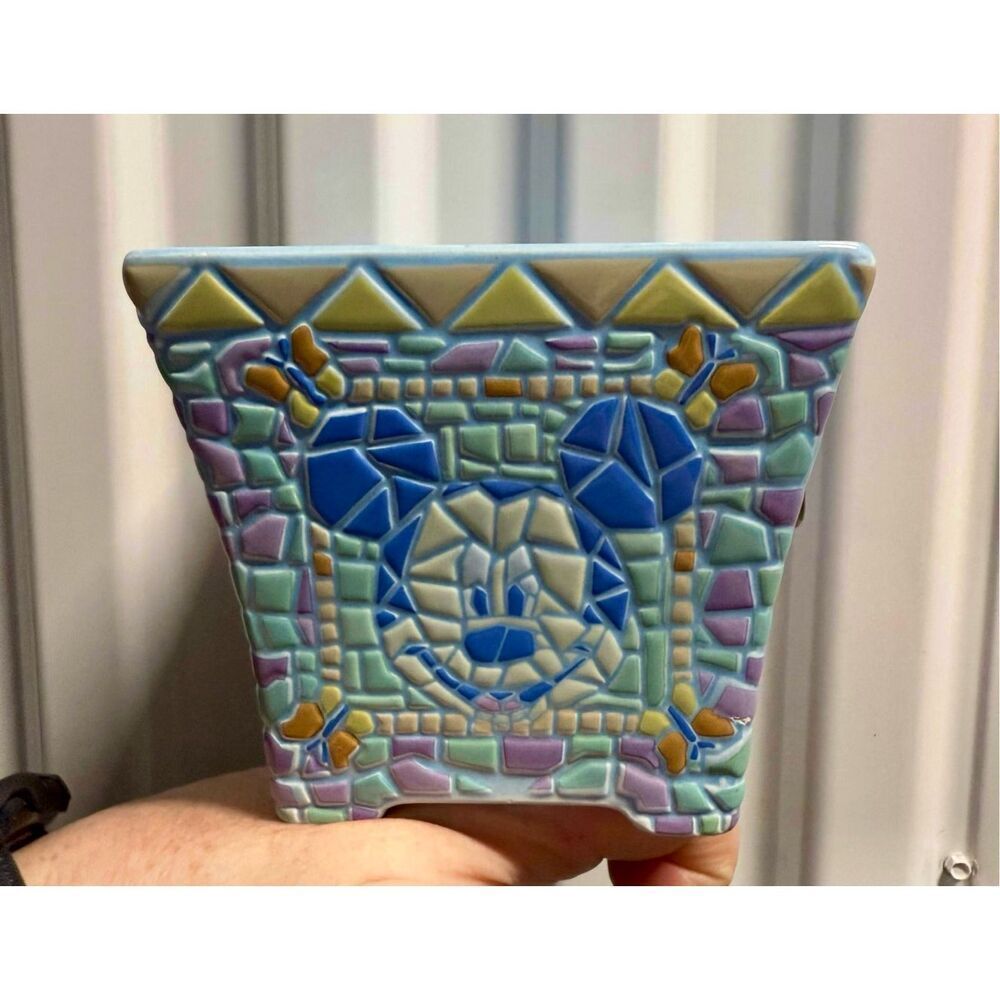 Disney Vintage✅ 2000 Welcome Mickey Mouse Planter Flower Pot Ceramic